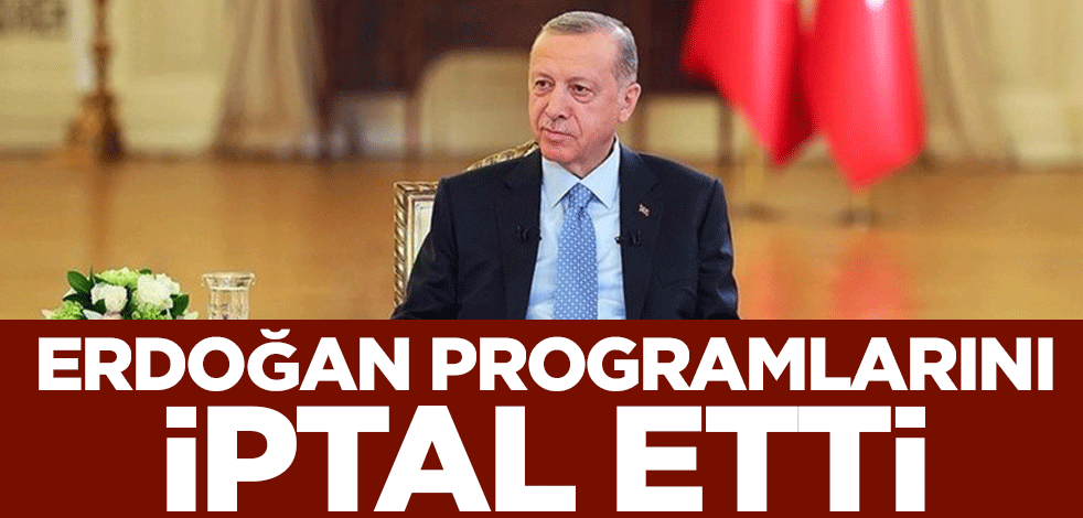 Cumhurbaşkanı Erdoğan programlarını iptal etti