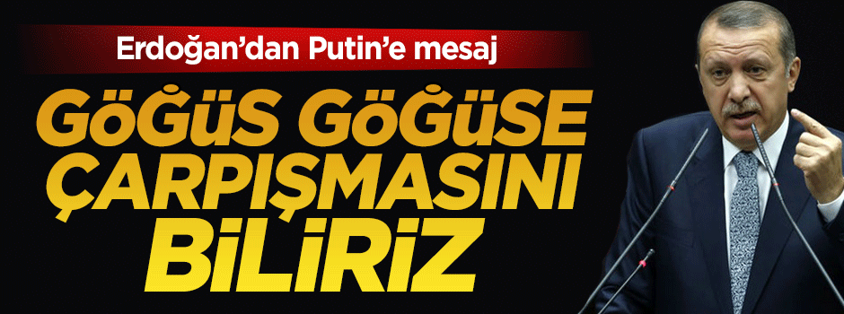 Cumhurbaşkanı Erdoğan Putin'e seslendi: Göğüs göğüse çarpışmasını biliriz