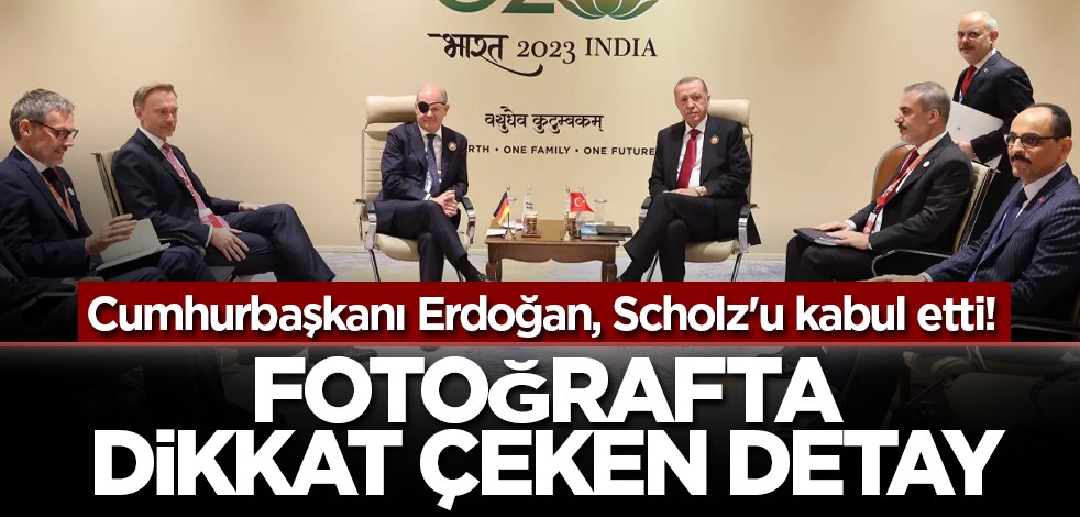 Cumhurbaşkanı Erdoğan, Scholz'u kabul etti! Fotoğrafta dikkat çeken detay