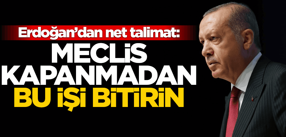 Cumhurbaşkanı Erdoğan talimatı verdi! "Meclis kapanmadan bitirin"