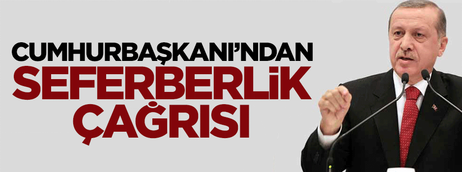 Cumhurbaşkanı Erdoğan: Terör örgütlerine karşı seferberlik çağrısı yapıyorum