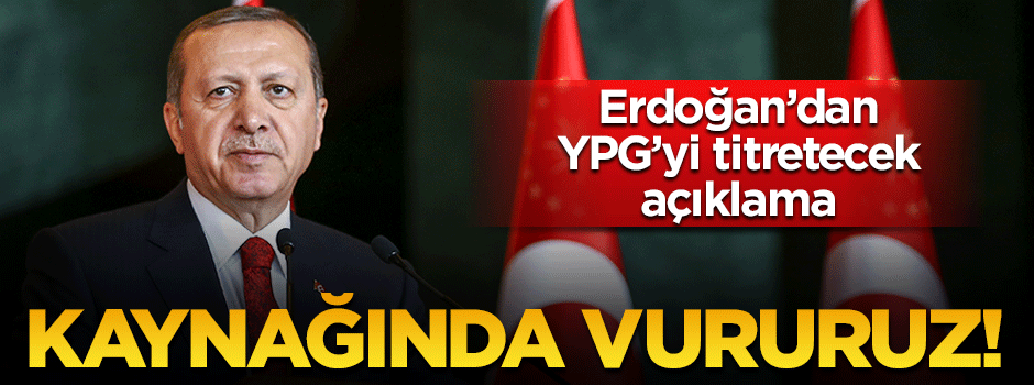 Cumhurbaşkanı Erdoğan: Terörü gerekirse kaynağında vururuz!