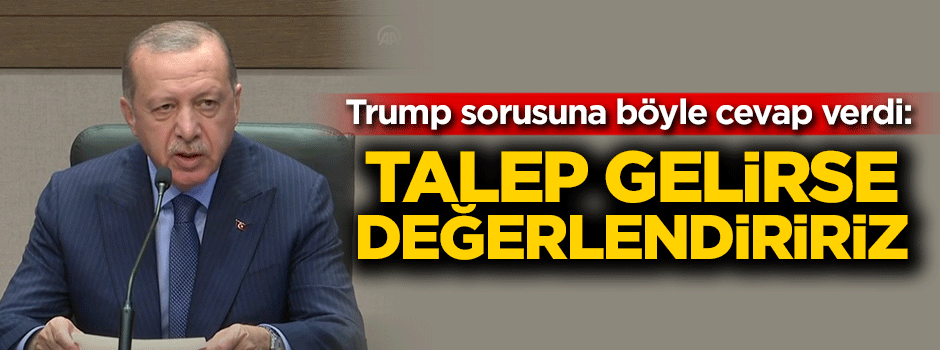 Cumhurbaşkanı Erdoğan Trump sorusuna böyle cevap verdi: Talep gelirse değerlendiririz