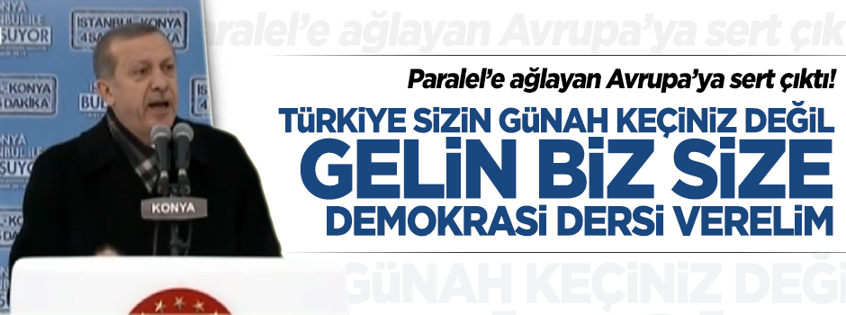 Cumhurbaşkanı Erdoğan: Türkiye sizin günah keçiniz değil!