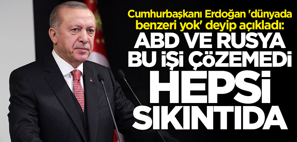 Cumhurbaşkanı Erdoğan: Türkiye'deki sistemin benzeri yok