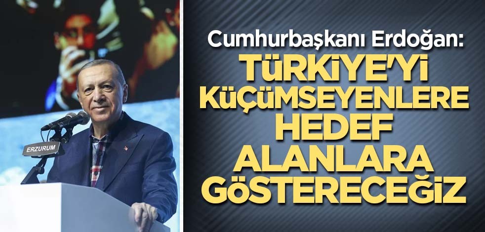 Cumhurbaşkanı Erdoğan: Türkiye'yi küçümseyenlere göstereceğiz