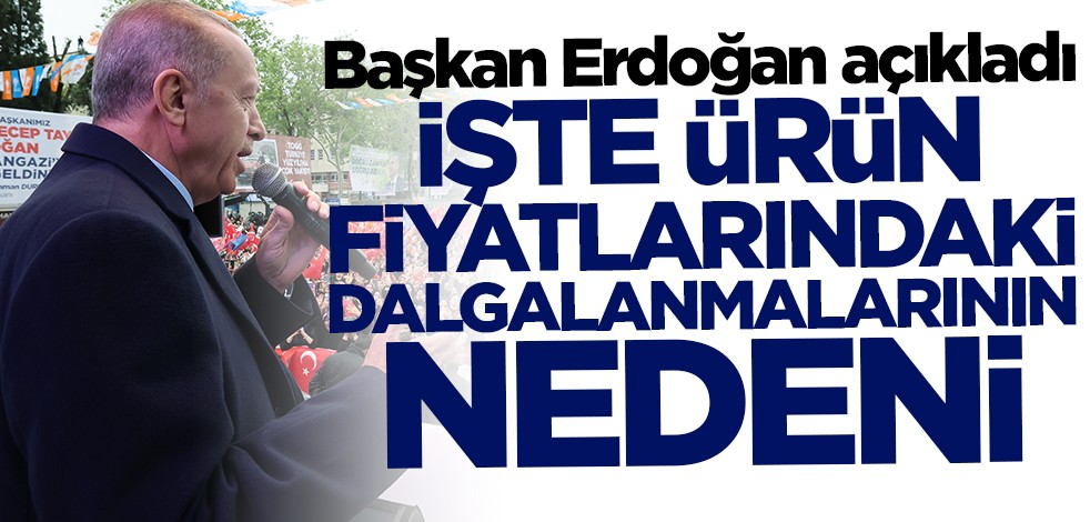 Cumhurbaşkanı Erdoğan ürün fiyatlarındaki dalgalanmanın nedenini açıkladı