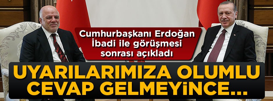 Cumhurbaşkanı Erdoğan: Uyarılarımıza olumlu cevap gelmeyince...