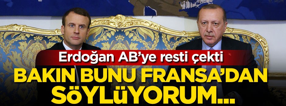Cumhurbaşkanı Erdoğan ve Macron açıklama yaptı