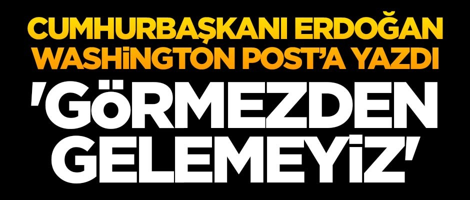 Cumhurbaşkanı Erdoğan Washington Post'a yazdı: Görmezden gelemeyiz