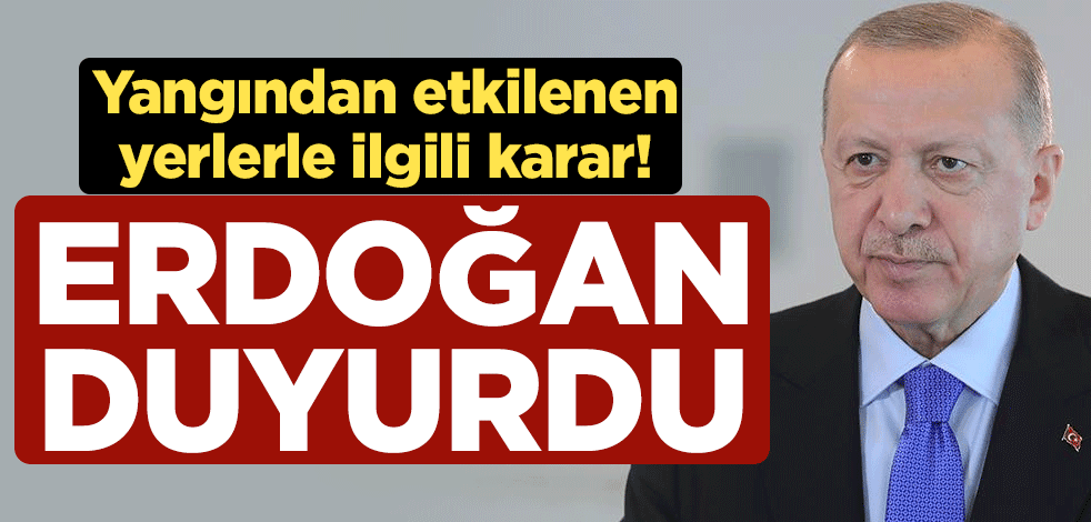 Cumhurbaşkanı Erdoğan: Yangından etkilenen yerler Afet Bölgesi ilan edildi