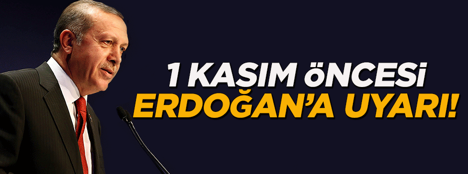 Cumhurbaşkanı Erdoğan'a 1 Kasım uyarısı!