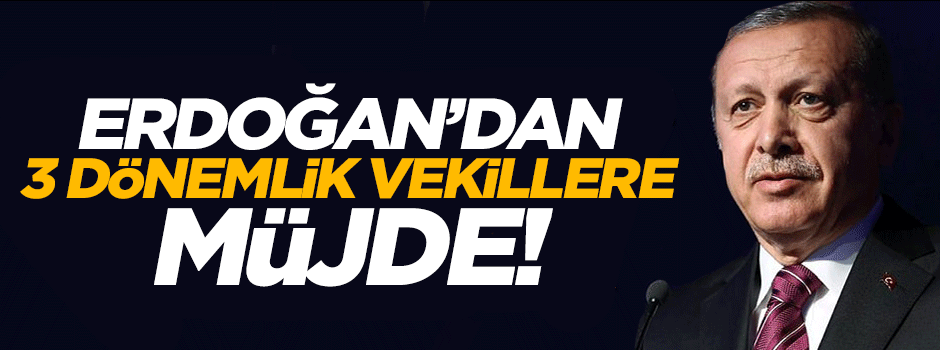 Cumhurbaşkanı Erdoğan'dan 3 dönemlik vekillere müjde