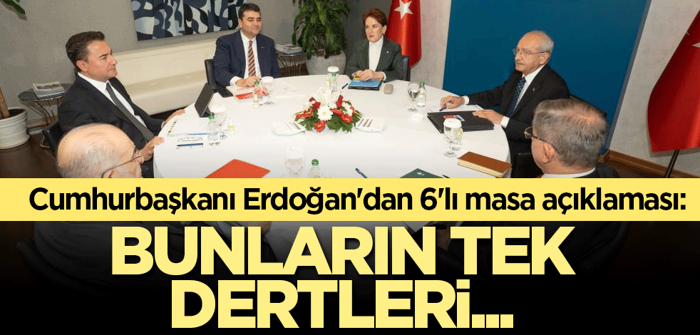 Cumhurbaşkanı Erdoğan'dan 6'lı masa açıklaması: Bunların tek dertleri...