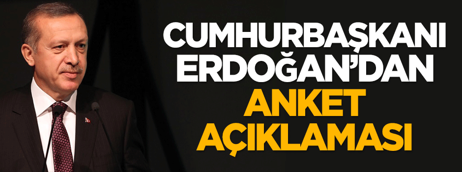 Cumhurbaşkanı Erdoğan'dan anket açıklaması