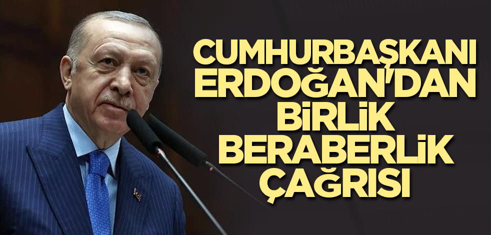 Cumhurbaşkanı Erdoğan'dan birlik beraberlik çağrısı