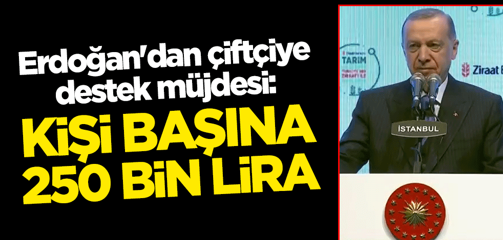 Cumhurbaşkanı Erdoğan'dan çiftçiye destek müjdesi: Kişi başına 250 bin lira