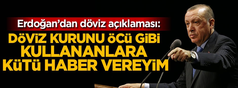 Cumhurbaşkanı Erdoğan'dan döviz açıklaması