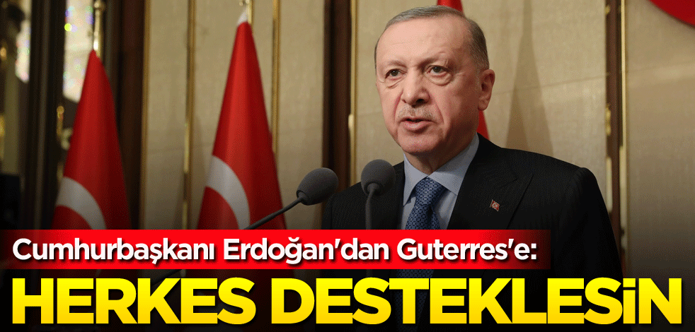Cumhurbaşkanı Erdoğan'dan Guterres'e: Herkes desteklesin