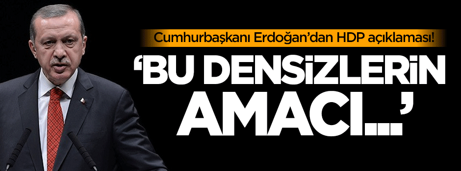 Cumhurbaşkanı Erdoğan'dan 'HDP' açıklaması!