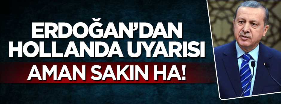 Cumhurbaşkanı Erdoğan'dan Hollanda çağrısı: Aman sakın ha!