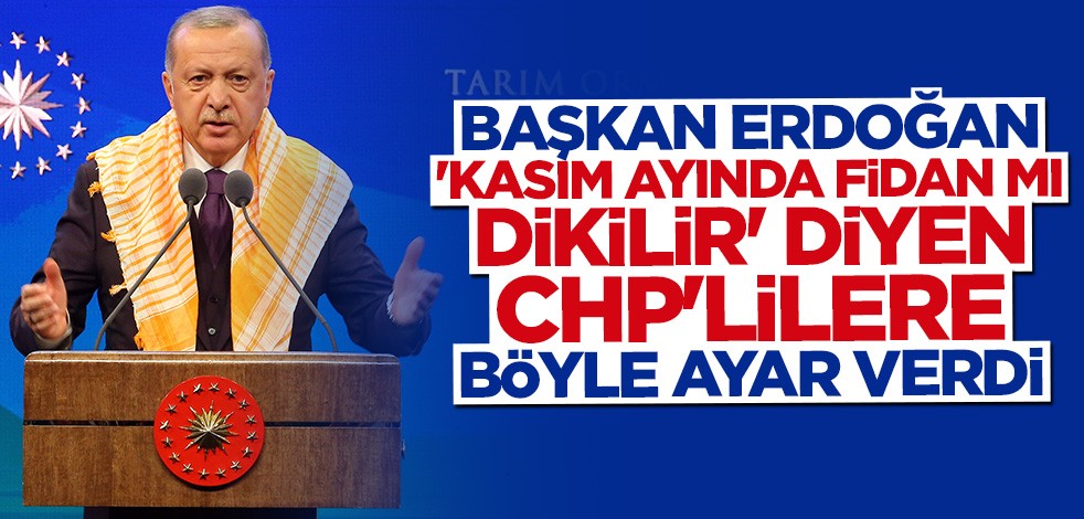 Cumhurbaşkanı Erdoğan'dan "Kasım ayında fidan mı dikilir" diyen CHP'lilere böyle ayar verdi