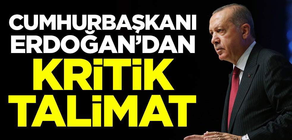 Cumhurbaşkanı Erdoğan'dan kritik talimat