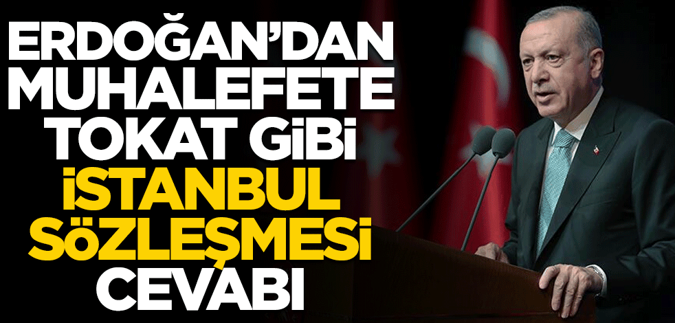 Cumhurbaşkanı Erdoğan'dan muhalefete tokat gibi "İstanbul Sözleşmesi" cevabı