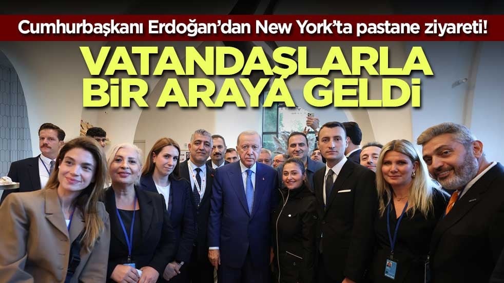 Cumhurbaşkanı Erdoğan’dan New York’ta pastane ziyareti! Vatandaşlarla bir araya geldi
