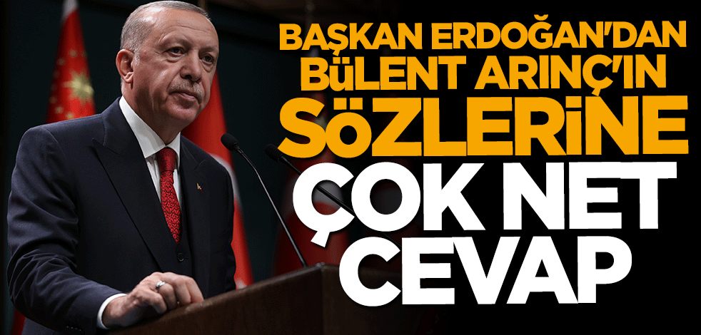 Cumhurbaşkanı Erdoğan'dan Bülent Arınç'ın sözlerine cevap