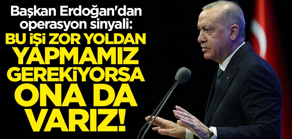 Cumhurbaşkanı Erdoğan'dan operasyon sinyali: Zor yoldan yapmamız gerekiyorsa ona da varız