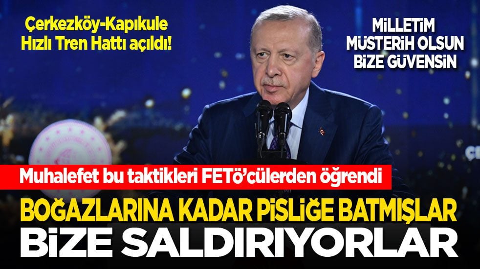 Cumhurbaşkanı Erdoğan'dan Özgür Özel ve iftira ekibine sert tepki: Boğazına kadar pisliğe batmışlar! FETÖ'den öğrendikleriyle bize saldırıyorlar
