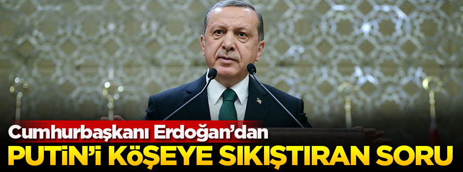 Cumhurbaşkanı Erdoğan'dan Putin'e zor soru