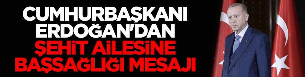 Cumhurbaşkanı Erdoğan'dan şehit polisin ailesine başsağlığı mesajı