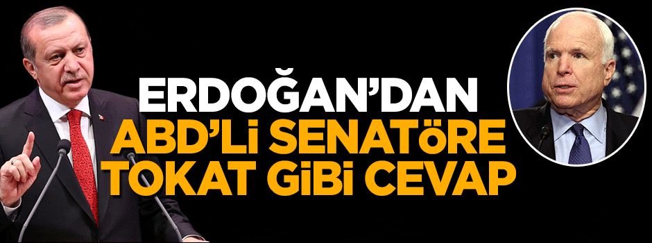 Cumhurbaşkanı Erdoğan'dan senatör McCain'e tokat gibi YPG cevabı