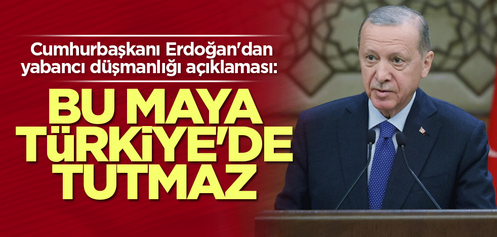 Cumhurbaşkanı Erdoğan'dan yabancı düşmanlığı açıklaması: Bu maya Türkiye'de tutmaz