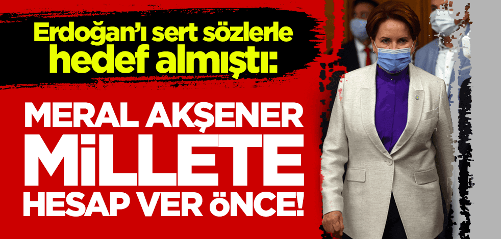 Cumhurbaşkanı Erdoğan'ı hedef alan Akşener'e tepki: Millete hesap verin önce!
