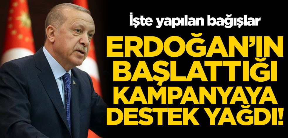 Cumhurbaşkanı Erdoğan'ın başlattığı kampanyaya destek yağdı! İşte yapılan bağışlar