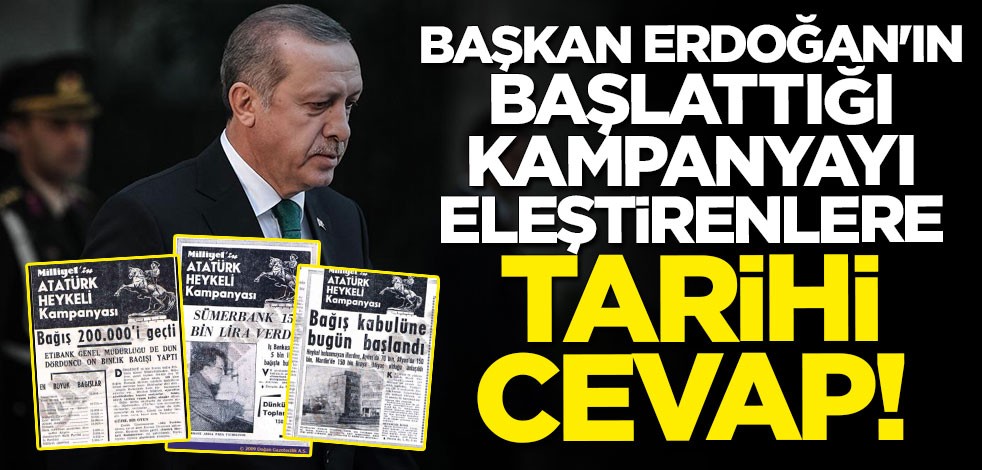 Cumhurbaşkanı Erdoğan'ın başlattığı kampanyayı eleştirenlere tarihi cevap