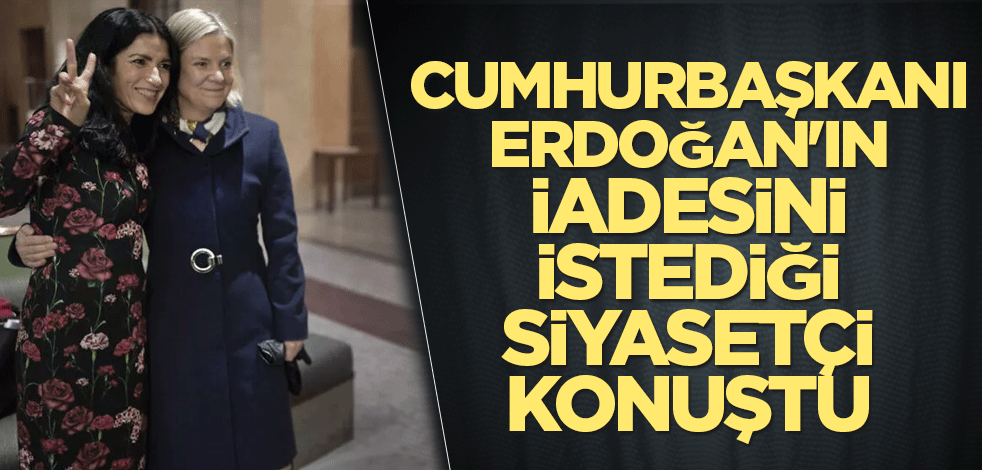 Cumhurbaşkanı Erdoğan'ın iadesini istediği siyasetçi konuştu