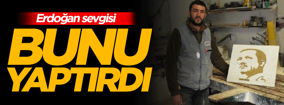 Cumhurbaşkanı Erdoğan'ın portresini mermere işledi