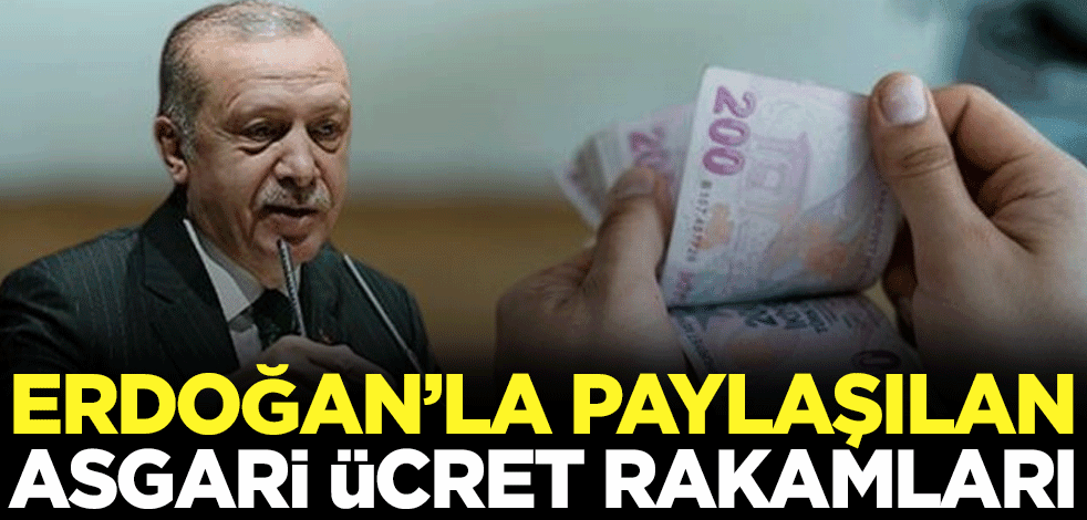Cumhurbaşkanı Erdoğan'la paylaşılan asgari ücret rakamları...