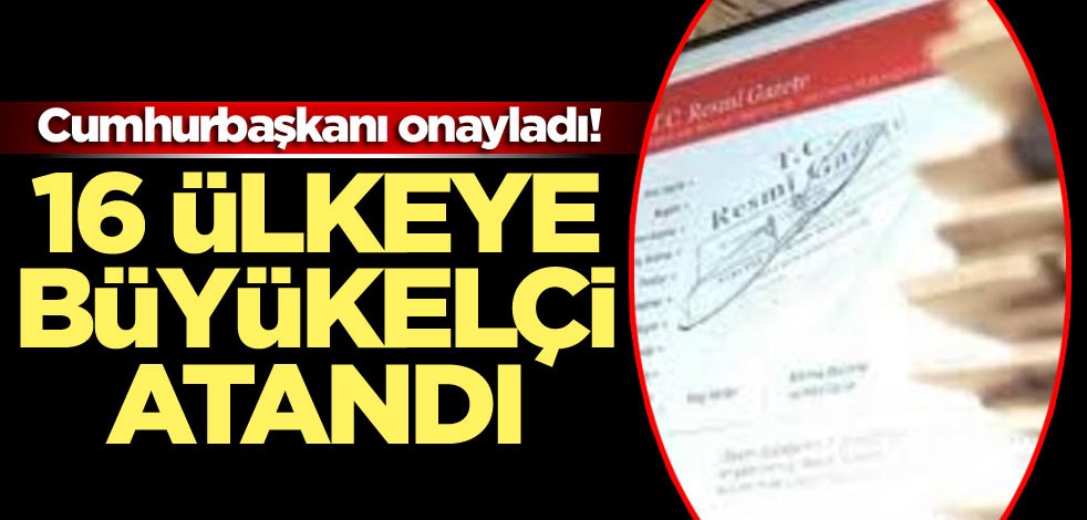 Cumhurbaşkanı onayladı! 16 ülkeye büyükelçi atandı