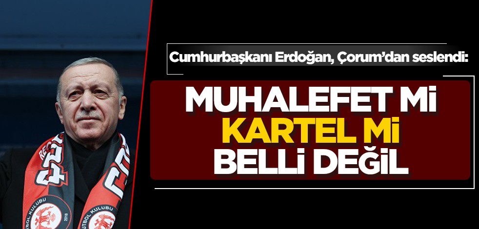 Cumhurbaşkanı Recep Tayyip Erdoğan, Çorum’dan seslendi: Muhalefet mi kartel mi belli değil