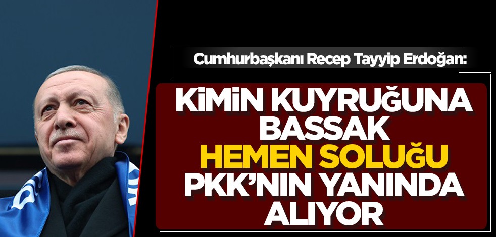 Cumhurbaşkanı Recep Tayyip Erdoğan: Kimin kuyruğuna bassak hemen soluğu PKK'nın yanında alıyor