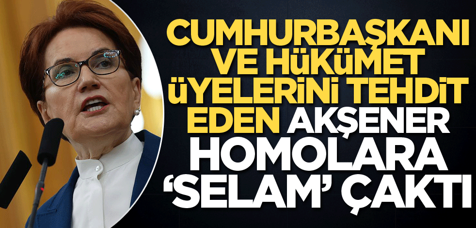 Cumhurbaşkanı ve hükümet üyelerini tehdit eden Akşener, homolara ‘selam’ çaktı