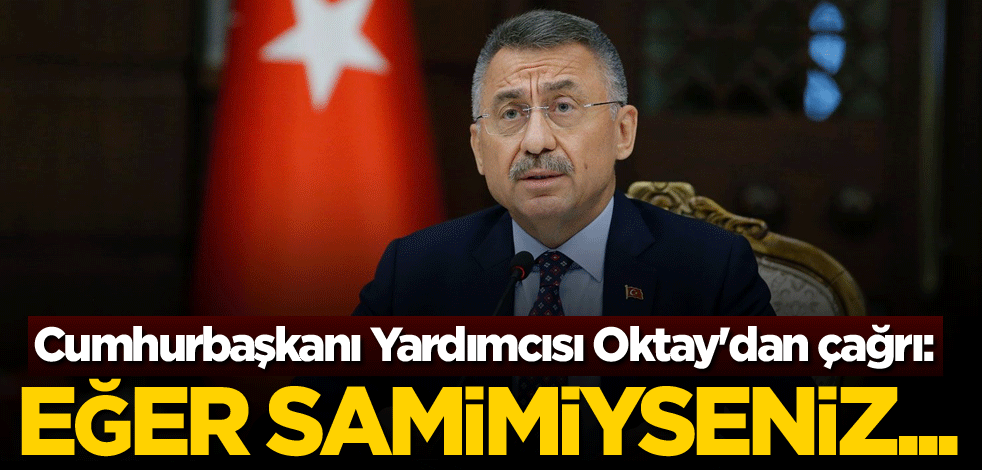 Cumhurbaşkanı Yardımcısı Oktay'dan çağrı: Eğer samimiyseniz...