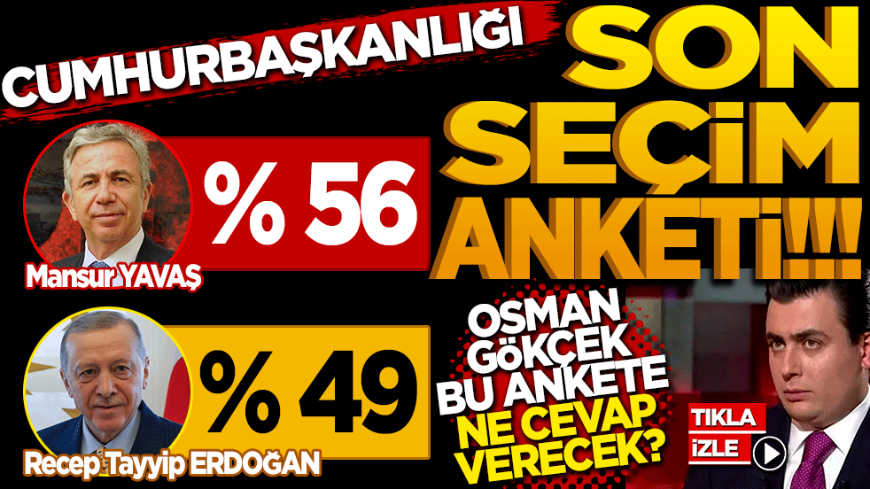 Cumhurbaşkanlığı Son Seçim Anketi! Osman Gökçek bu ankete ne cevap verecek?