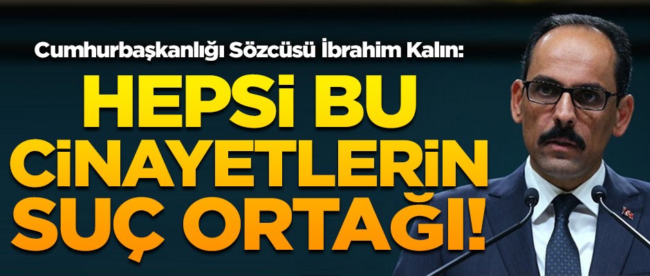 Cumhurbaşkanlığı Sözcüsü Kalın: Hepsi bu cinayetlerin suç ortağı