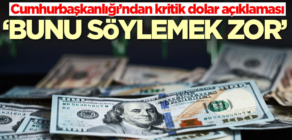 Cumhurbaşkanlığı'ndan kritik dolar açıklaması